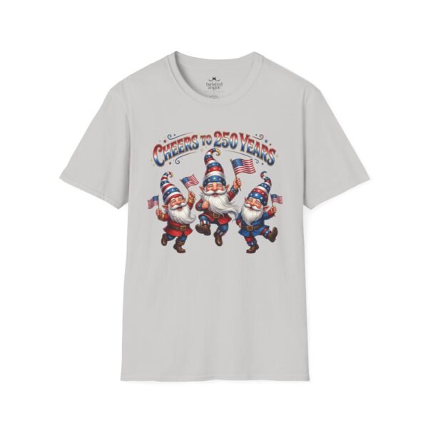 4214394506241781204_2048.jpeg Patriotic Gnomes T-Shirt — "Cheers to 250 Years" Vintage 4th of July Graphic Tee