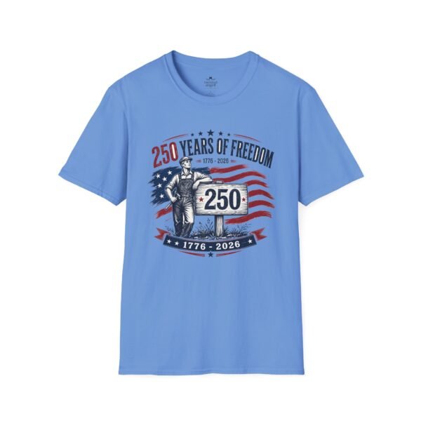 250 Years of Farmer Freedom T-Shirt — 1776–2026 Patriotic American Flag Tee