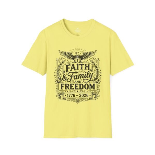 Faith, Family & Freedom 1776-2026 T-Shirt — Patriotic Vintage Eagle Tee
