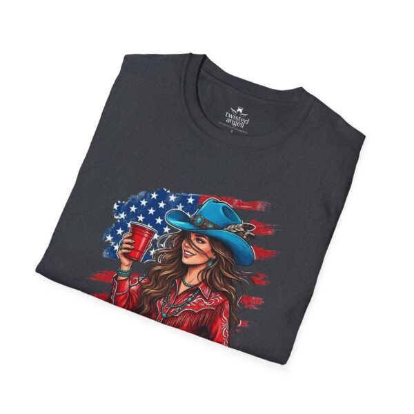 4578008970648610626_2048.jpeg Cowgirl Flag T-Shirt — "This One's For Toby" Patriotic Rodeo Tee