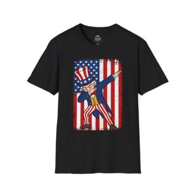 Uncle Sam Dabbing T-Shirt – Patriotic USA Flag 4th of July Tee