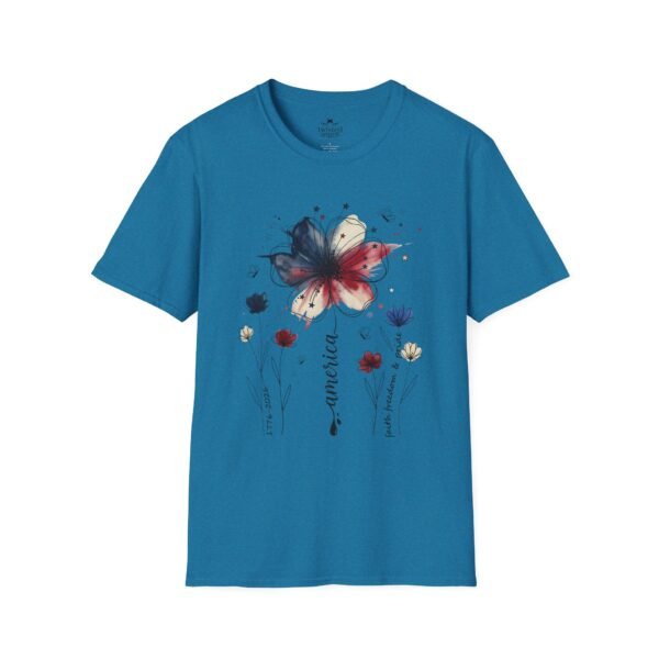 4689316130634884751_2048.jpeg Patriotic Boho Watercolor Flower T‑Shirt — America Floral Graphic Tee