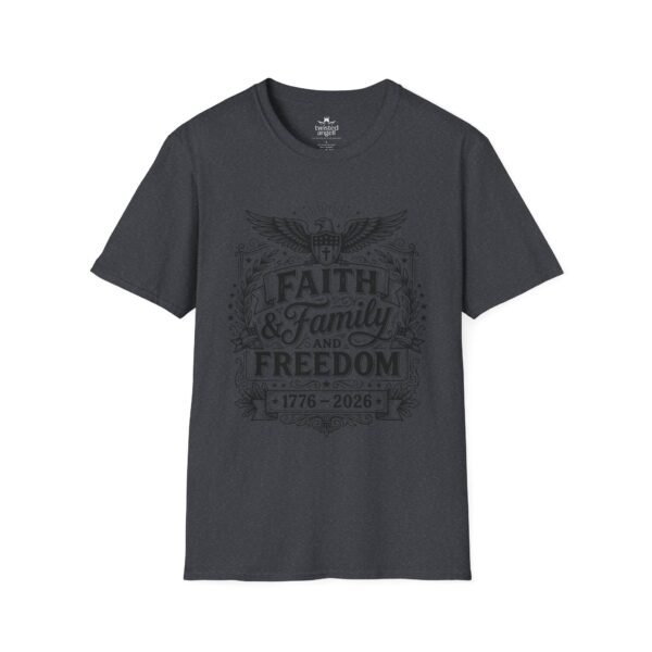 Faith, Family & Freedom 1776-2026 T-Shirt — Patriotic Vintage Eagle Tee