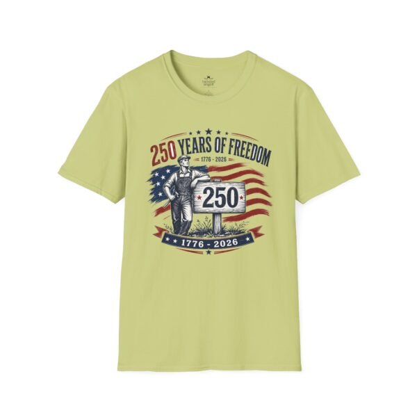 250 Years of Farmer Freedom T-Shirt — 1776–2026 Patriotic American Flag Tee