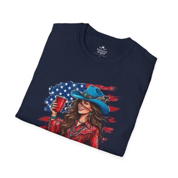 5210075922946092180_2048.jpeg Cowgirl Flag T-Shirt — "This One's For Toby" Patriotic Rodeo Tee