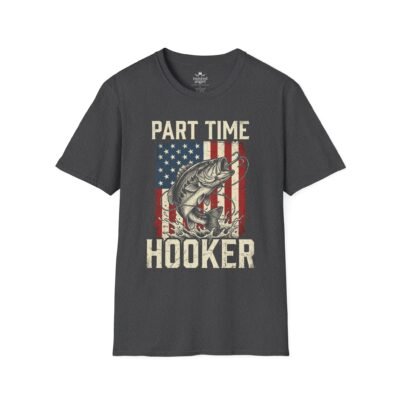 5314851651378875106_2048.jpeg Part Time Hooker Fishing T-Shirt — Patriotic Bass Angler Tee