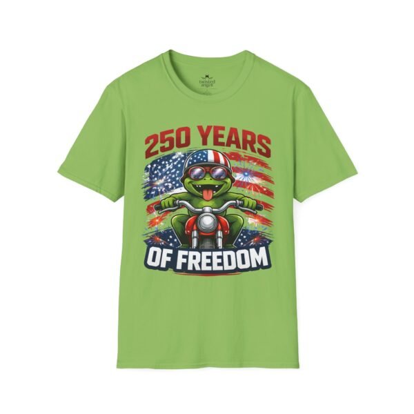 5379936960366210968_2048.jpeg 250 Years of Freedom Motorcycle Frog T-Shirt — Patriotic 4th of July Tee