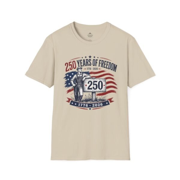 250 Years of Farmer Freedom T-Shirt — 1776–2026 Patriotic American Flag Tee