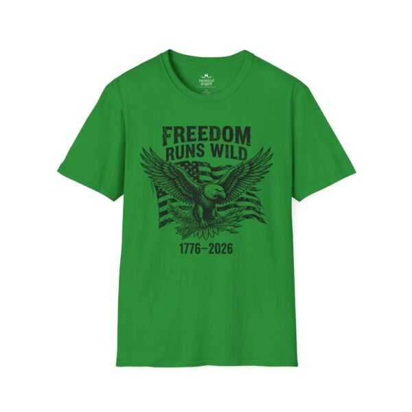 Freedom Runs Wild Eagle T-Shirt — 1776–2026 Patriotic Vintage Tee