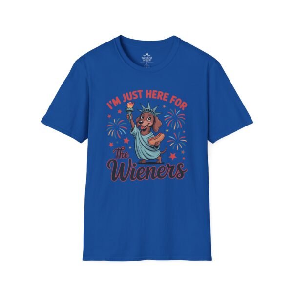 'I'm Just Here for the Wieners' Dachshund Patriotic T-Shirt