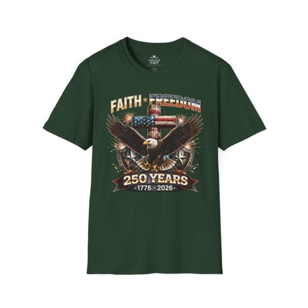 250 Years Faith & Freedom Eagle T-Shirt — 1776–2026 Patriotic American Anniversary Tee
