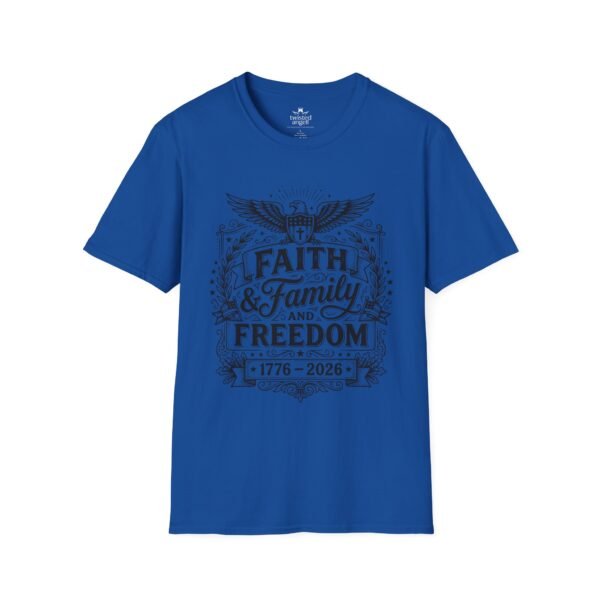 Faith, Family & Freedom 1776-2026 T-Shirt — Patriotic Vintage Eagle Tee