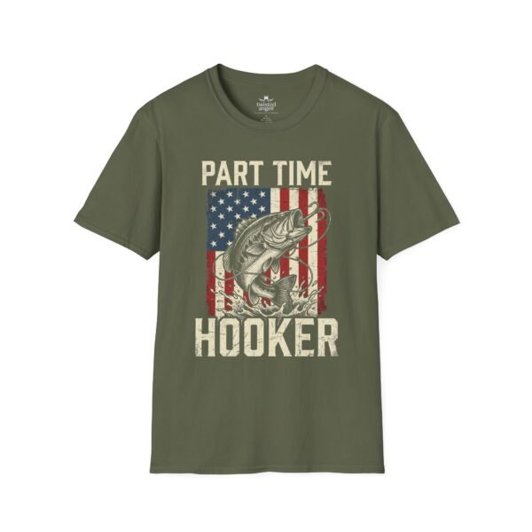 6478911509768458631_2048.jpeg Part Time Hooker Fishing T-Shirt — Patriotic Bass Angler Tee