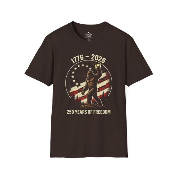 1776–2026 250 Years of Freedom T-Shirt — Patriotic American Flag Bigfoot Design