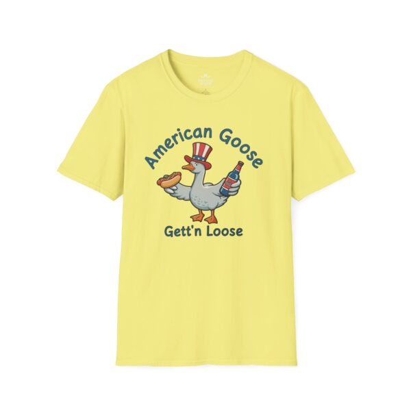 6678689477235752189_2048.jpeg Patriotic American Goose 'Gett'n Loose' T-Shirt