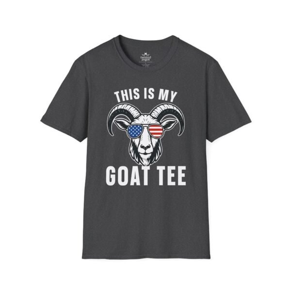 6864474496652012499_2048.jpeg This Is My Goat Tee T-Shirt – American Flag Sunglasses Graphic