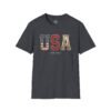 7036356397946575081_2048.jpeg USA Patriotic T-Shirt — Vintage Flag "EST. 1776" Graphic