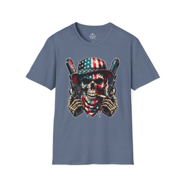 7207069513213279022_2048.jpeg Skull & Pistols American Flag T-Shirt — Patriotic Biker Skull Graphic Tee