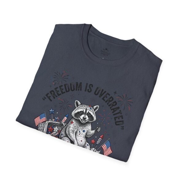 Stay Feral Raccoon T-Shirt — "Freedom Is Overrated" Patriotic Funny Tee