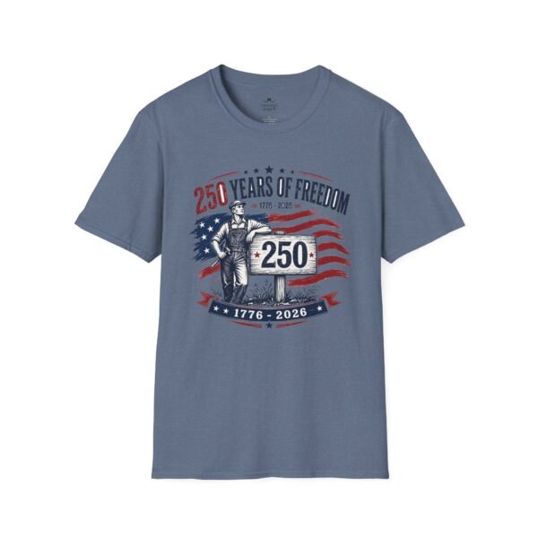 250 Years of Farmer Freedom T-Shirt — 1776–2026 Patriotic American Flag Tee