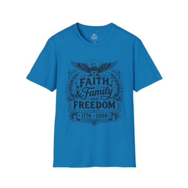 Faith, Family & Freedom 1776-2026 T-Shirt — Patriotic Vintage Eagle Tee