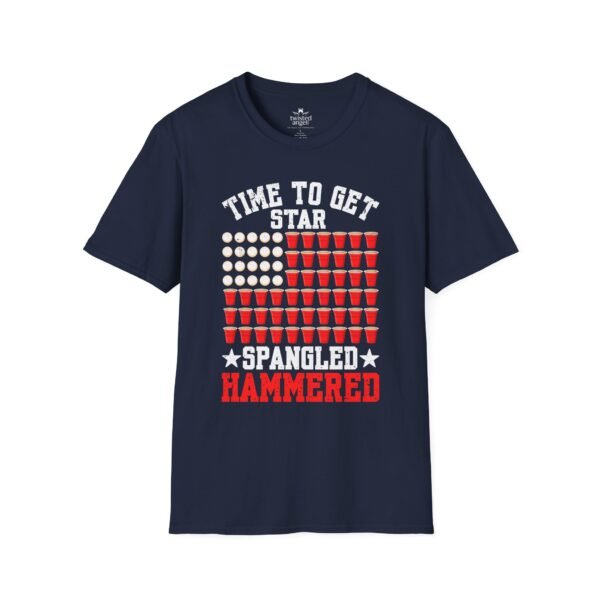 7933315715157867590_2048.jpeg Spangled Hammered T-Shirt – 'Time to Get Star Spangled Hammered' Patriotic Beer Flag Tee