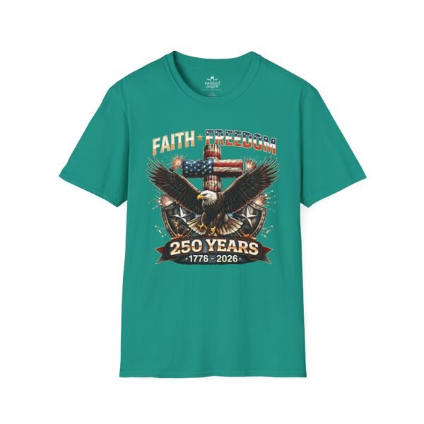 250 Years Faith & Freedom Eagle T-Shirt — 1776–2026 Patriotic American Anniversary Tee