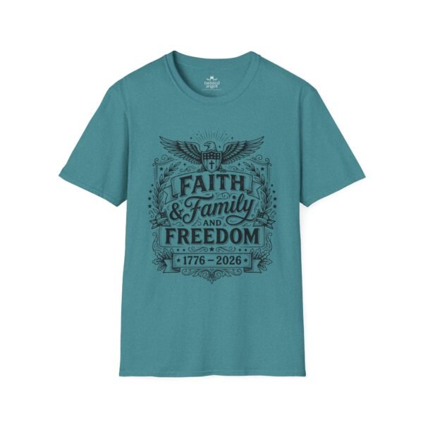 Faith, Family & Freedom 1776-2026 T-Shirt — Patriotic Vintage Eagle Tee