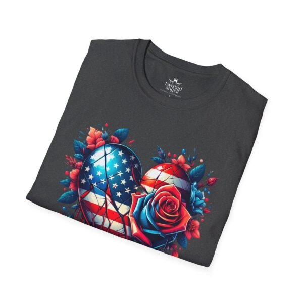 8193989665939385866_2048.jpeg Patriotic Broken Heart Tee — American Flag & Rose Graphic T-Shirt