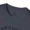 Stay Feral Raccoon T-Shirt — "Freedom Is Overrated" Patriotic Funny Tee