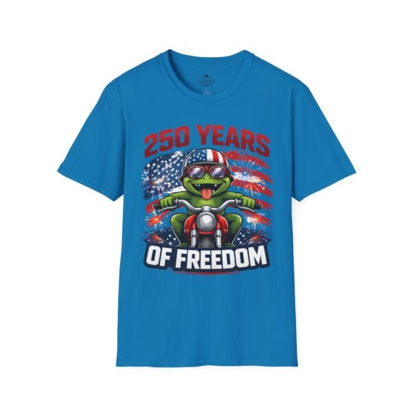 8565924137518486818_2048.jpeg 250 Years of Freedom Motorcycle Frog T-Shirt — Patriotic 4th of July Tee