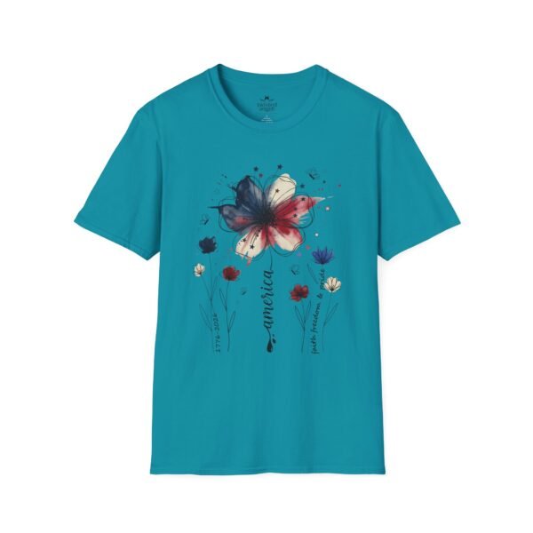 8720174705975798076_2048.jpeg Patriotic Boho Watercolor Flower T‑Shirt — America Floral Graphic Tee