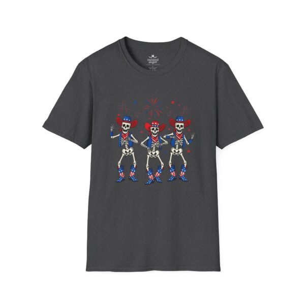 9027815098367077702_2048.jpeg Skeleton Trio Fireworks T-Shirt — Patriotic Cowboy Dance Tee