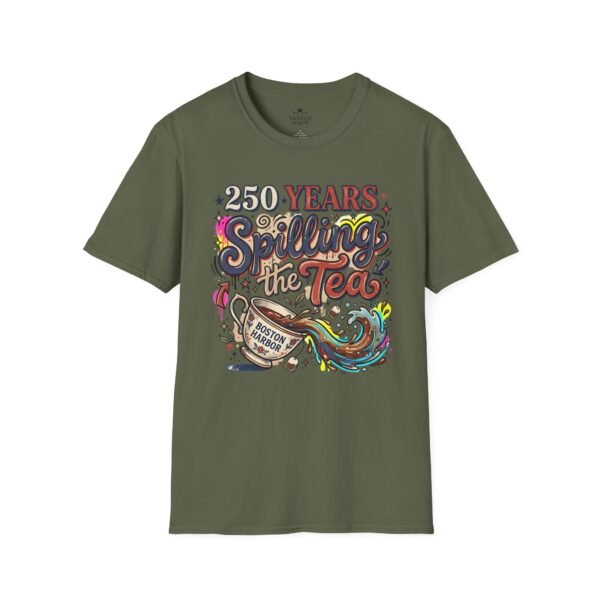 250 Years Spilling the Tea T-Shirt – Boston Tea Party Vintage Protest Graphic Tee