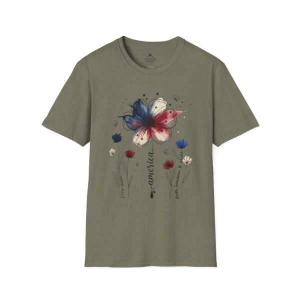 9415828094467497680_2048.jpeg Patriotic Boho Watercolor Flower T‑Shirt — America Floral Graphic Tee