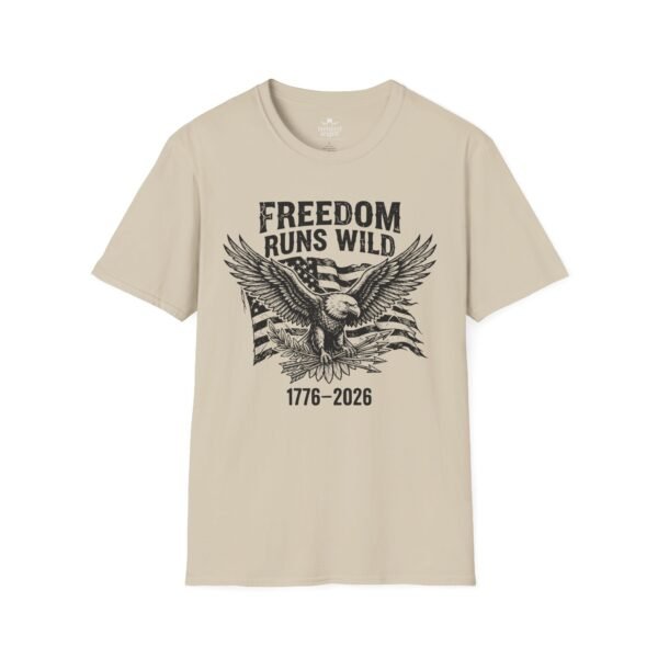 Freedom Runs Wild Eagle T-Shirt — 1776–2026 Patriotic Vintage Tee