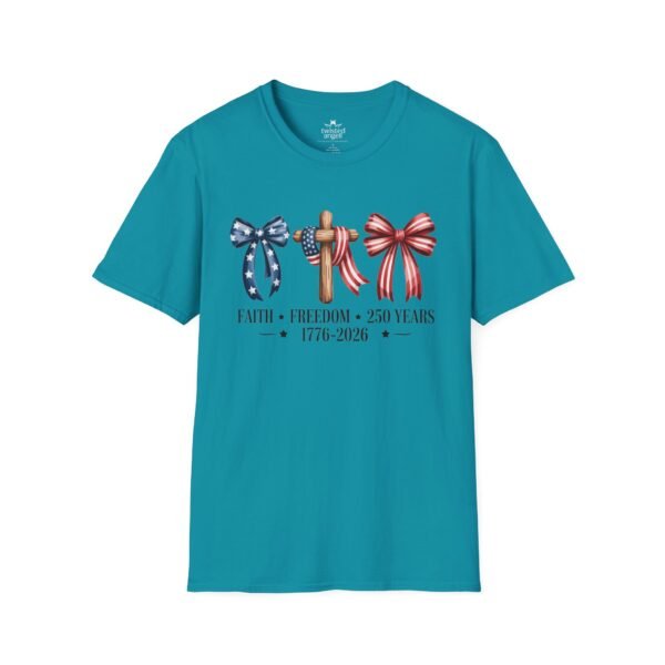 Patriotic 250th Anniversary T-Shirt – "Faith • Freedom • 250 Years 1776–2026"