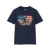 9981708437779074985_2048-1.jpeg Bigfoot ET American Flag T-Shirt — Sasquatch Silhouette Patriotic Tee